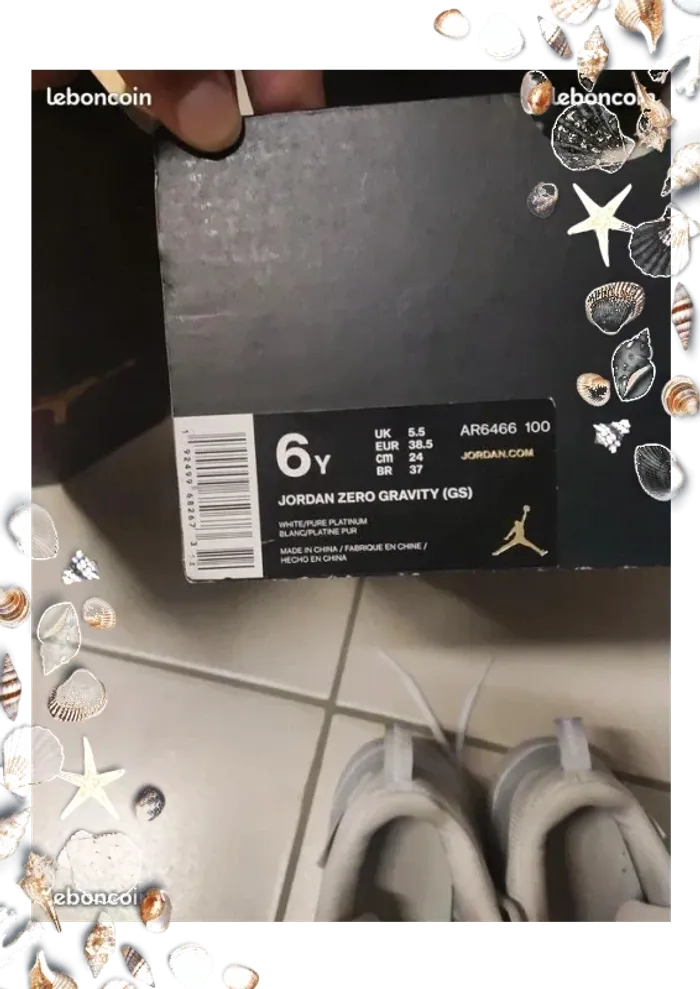 Nike Air Jordan Zero Gravity GS Baskets Ar6466 Baskets Chaussures 100 taille 6Y ou 38.5 - photo numéro 5
