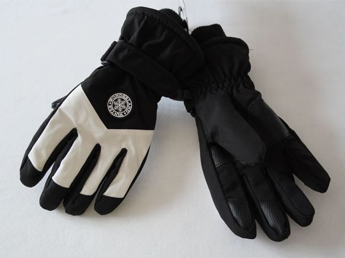 Gants de ski noirs/blancs fantaisies neufs pour Femme Taille : S/M