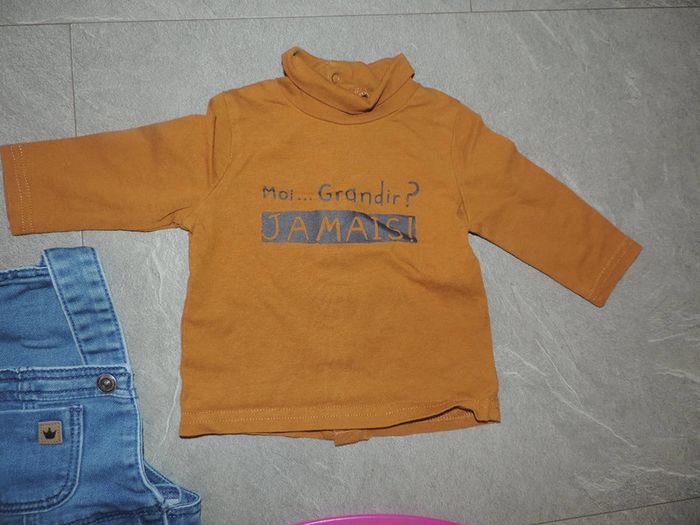 ensemble 3 mois haut gémo salopette TAO la salopette a juste était lavé - photo numéro 2