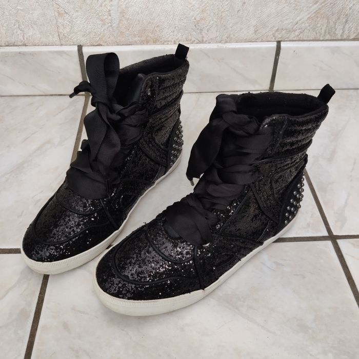 Baskets montantes noires à paillettes pour fille - photo numéro 4