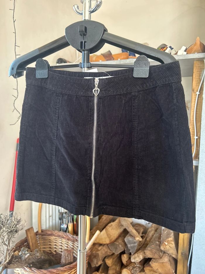 Mini jupe en velours noir