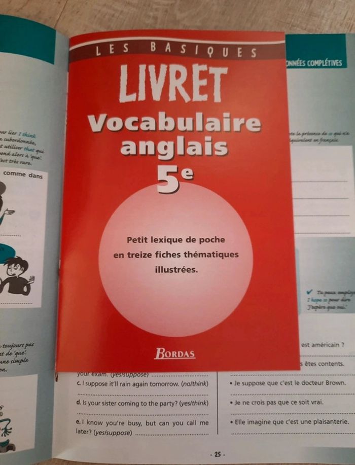 Livre livret d exercices Anglais 5e + livret de vocabulaire - photo numéro 3