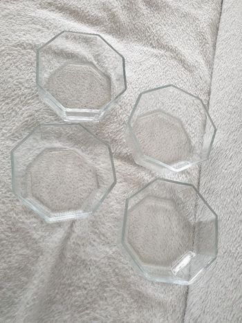 Lot de 4 coupelles en verre octogonales