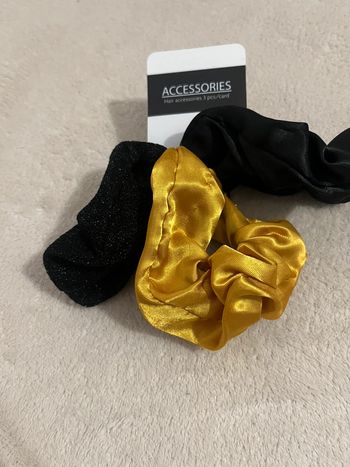 Lot de 3 chouchous noir et doré