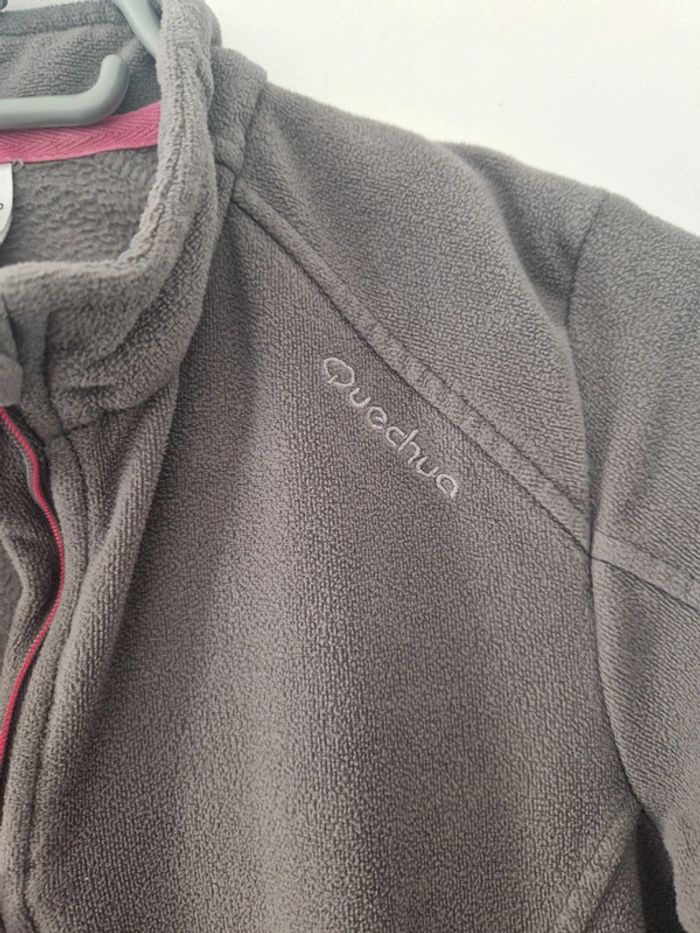 Sweat polaire femme gris rose motifs TBE taille S quechua - photo numéro 3