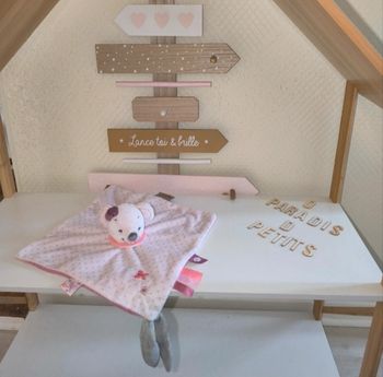 Doudou souris rose Valentine nattou