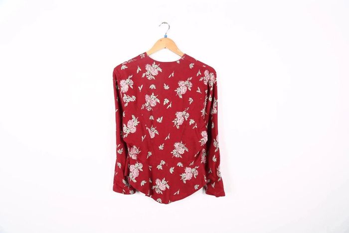 Veste légère vintage 80's en coton et lin motif fleurs et roses peintes (#240653) - photo numéro 4