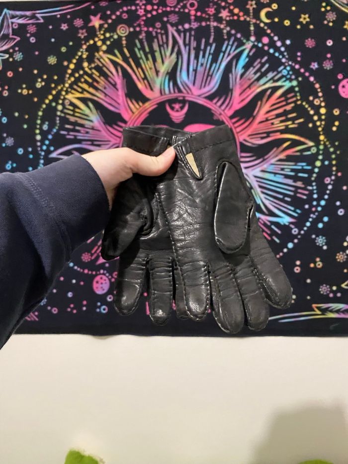 Gants en cuir noir militaire - photo numéro 2