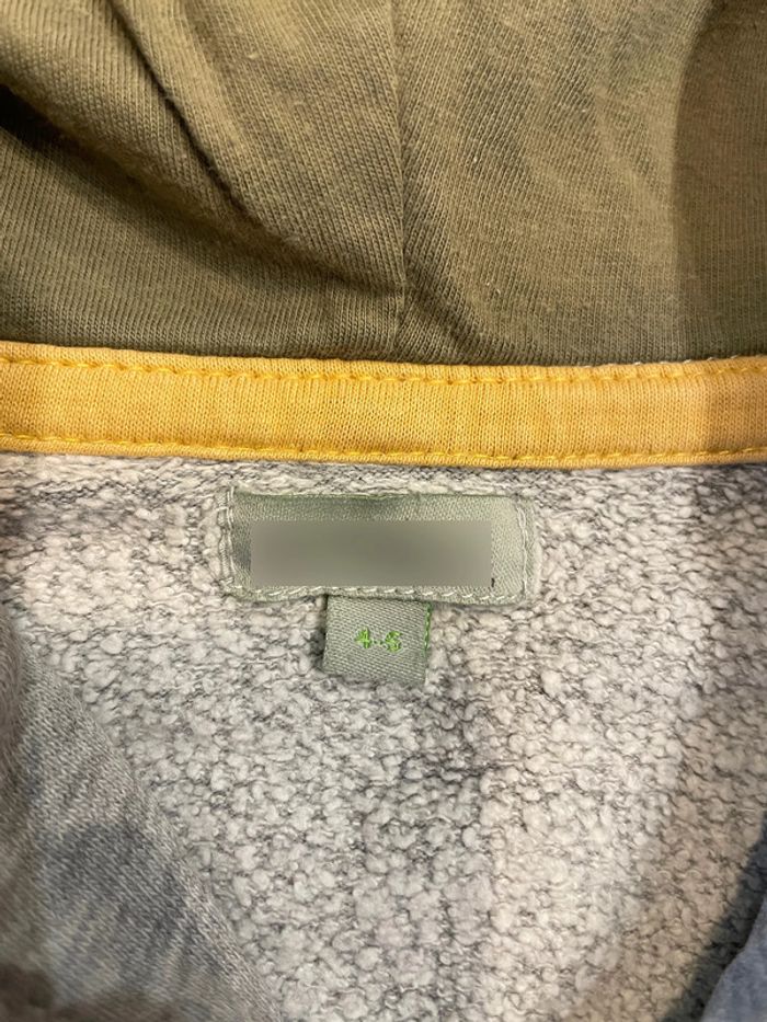 Sweat gris zippé à capuche 4ans - photo numéro 3