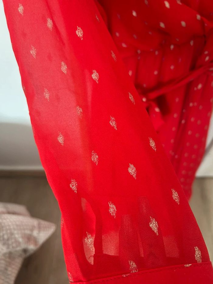 Robe longue rouge et dorée la petite étoile - photo numéro 5