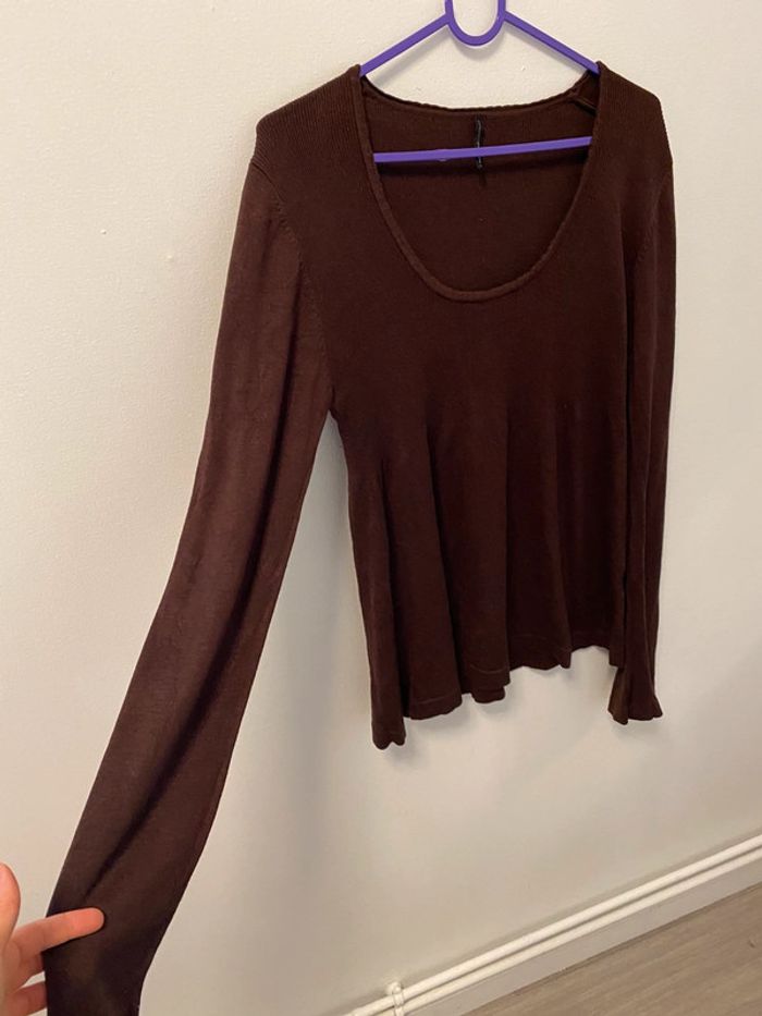 Pull empire Naf Naf L marron chocolat - photo numéro 5