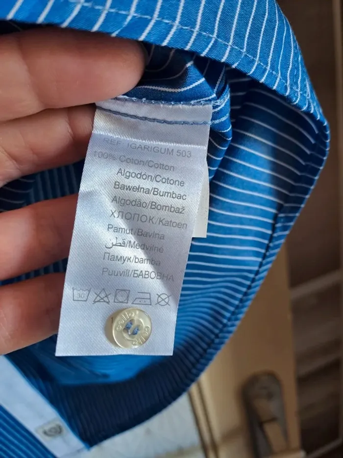 Chemise homme bleue Celio 41 à rayures super état - photo numéro 5