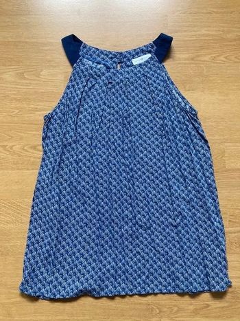 Haut tunique fluide bleu sans manches