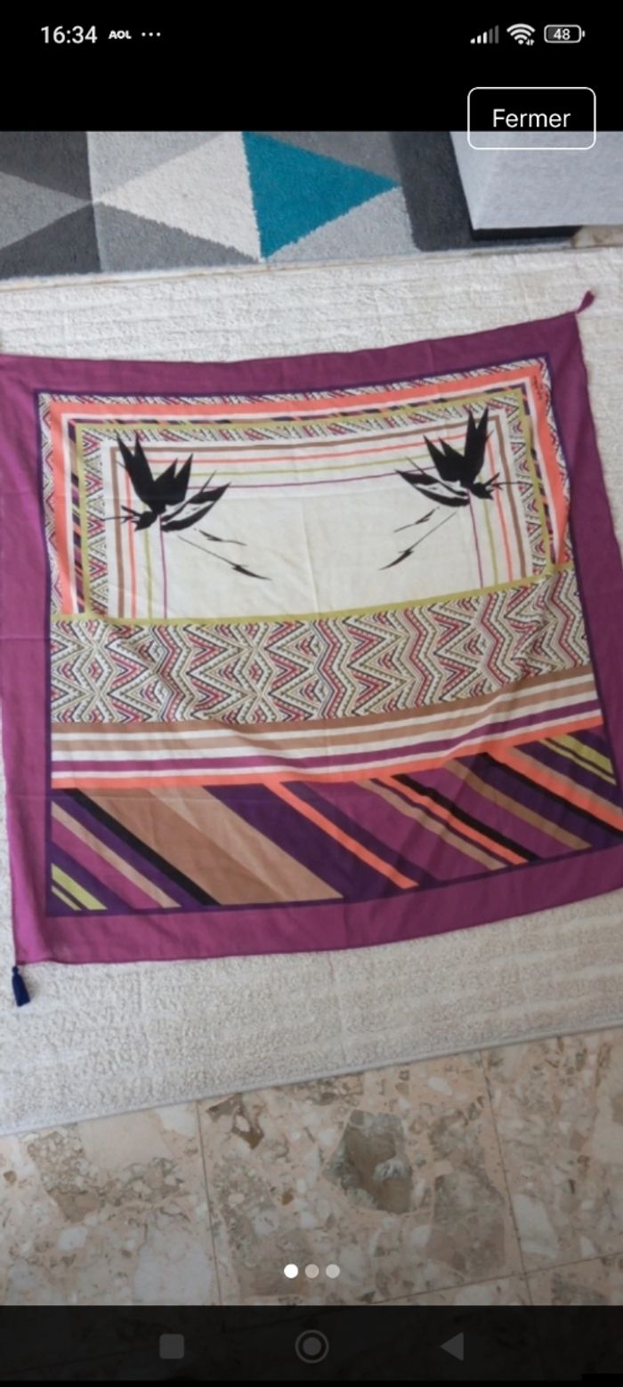 Étole violet oiseau