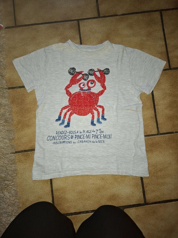 Tee-shirt garçon motif mer crabe