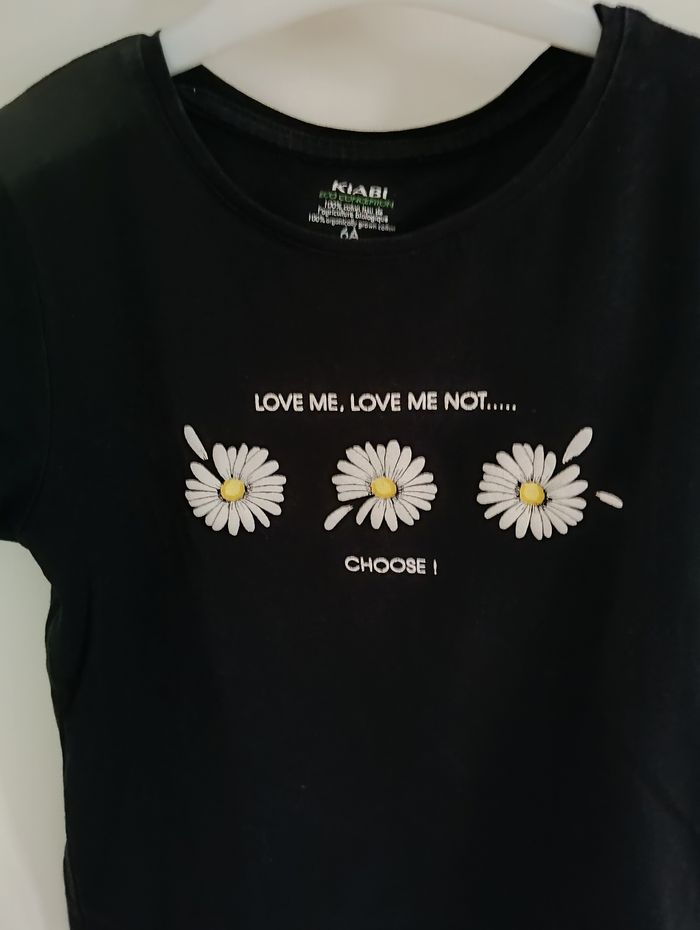 Tee-shirt noir marguerite Kiabi 6ans - photo numéro 2