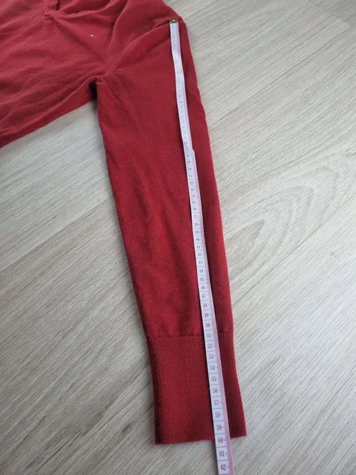 Pull à col V rouge Tommy Hilfiger Adolescents 14 ans - photo numéro 6