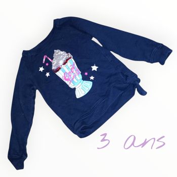 🥤 Sweat TEX multicolore – 3 ans 🥤