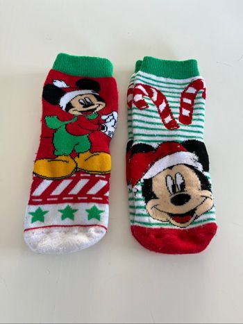 2 paires de chaussettes épaisses Noël Mickey