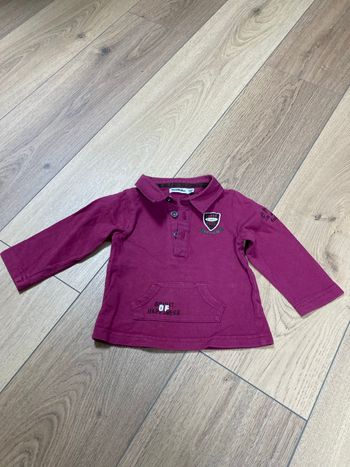 Polo manches longues fuchsia