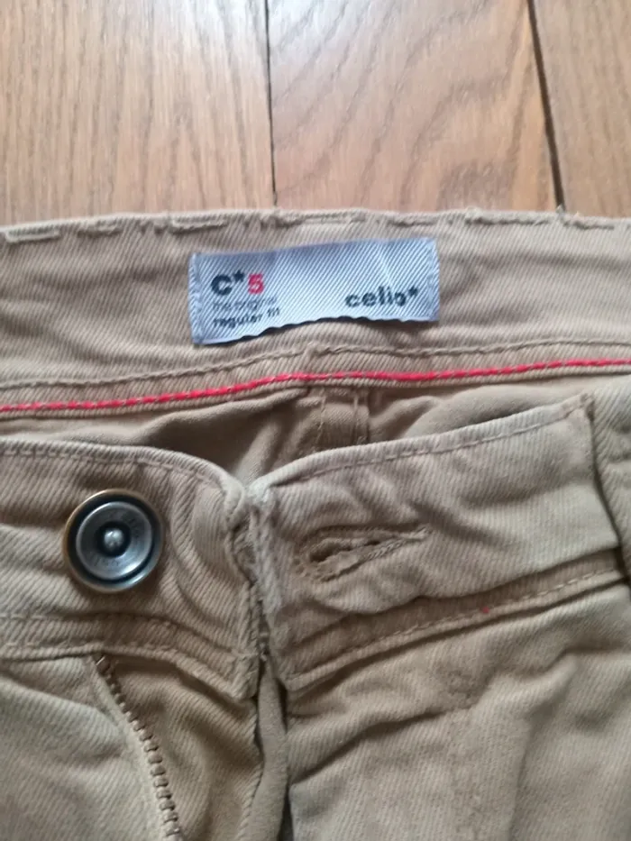 Pantalon homme jean marron-beige Celio taille 40 - photo numéro 5