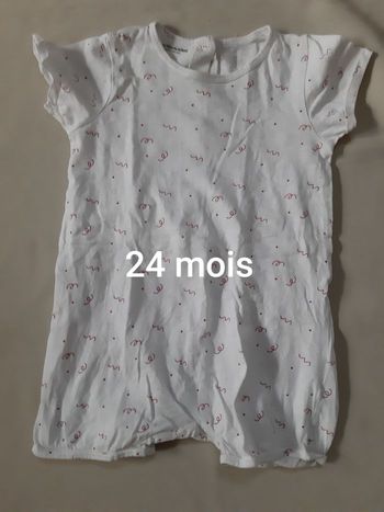 Barboteuse blanche / pyjama d'été fille - Vertbaudet - 24 mois