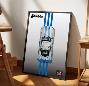 Affiche LEGO – Nissan Skyline GT-R 2 Fast 2 Furious - Modèle 3 (50x70 cm)