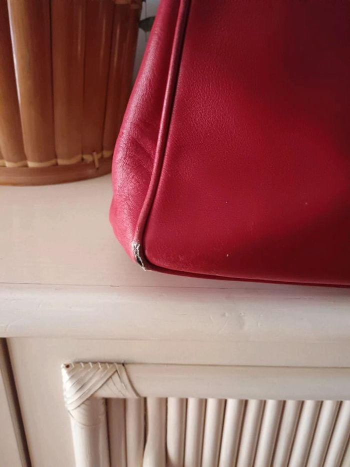 Sac Lancel cuir rouge vintage - photo numéro 9