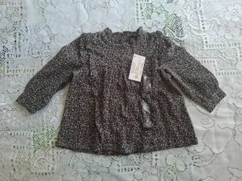 Blouse bébé fille imprimée Kiabi 6 mois - neuve