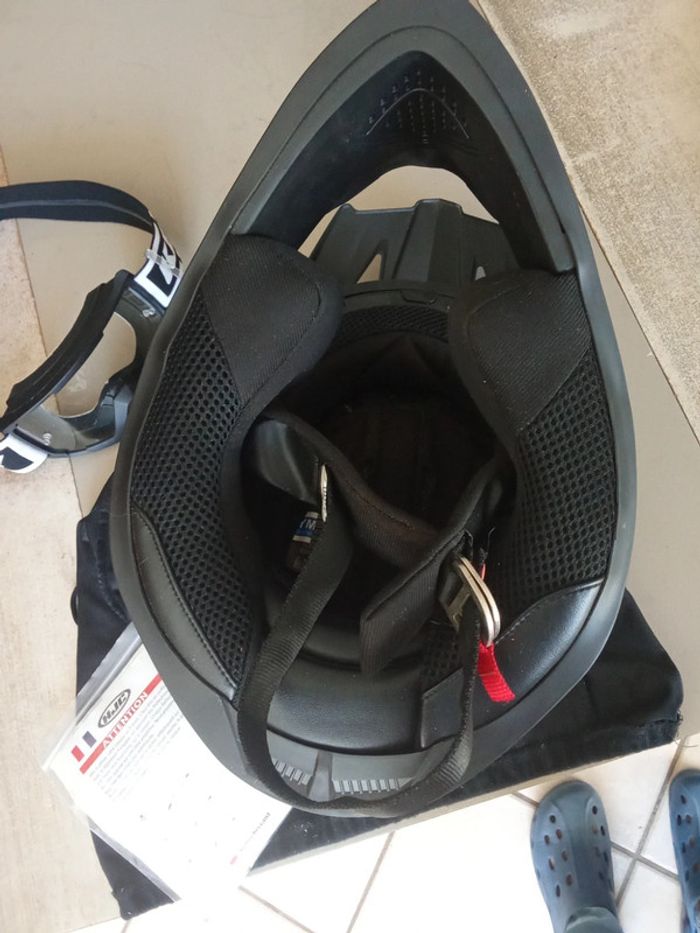 Casque moto enfant pull in race YM 50-51cm avec lunettes kenny - photo numéro 5