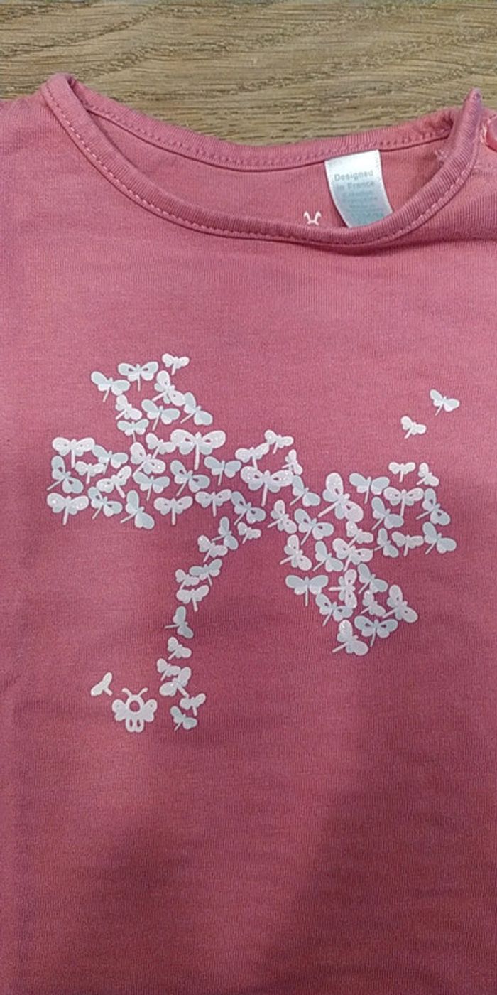 Tee-shirt ML rose 12 mois - photo numéro 2