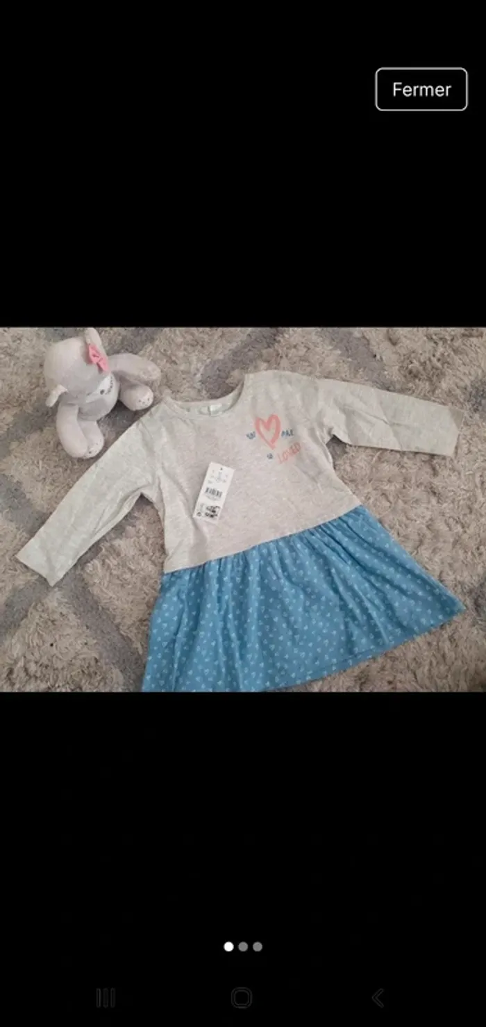 Robe fille 18 mois neuve