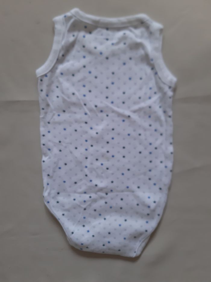 body blanc sans manches fille - étoiles - bout'chou - 9 mois - photo numéro 4