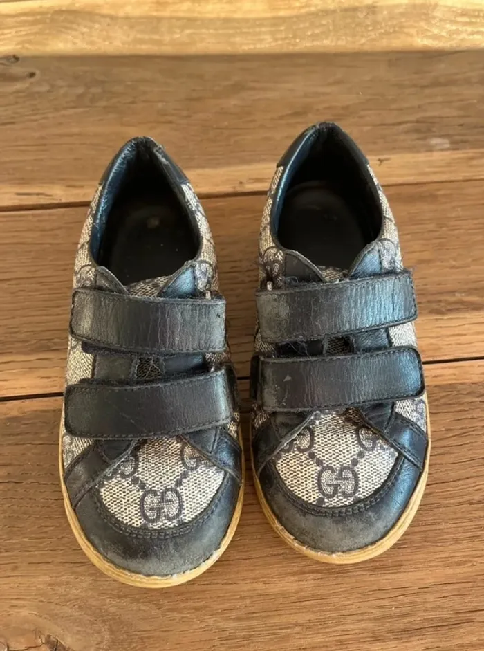 Baskets à scratch en cuir Gucci - photo numéro 2