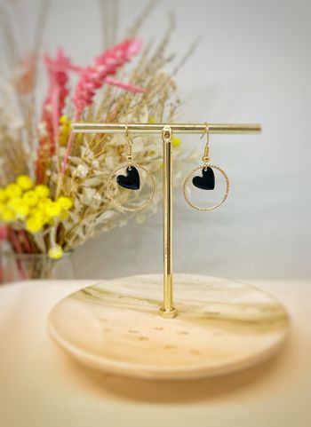 Boucles d’oreilles doré et noir