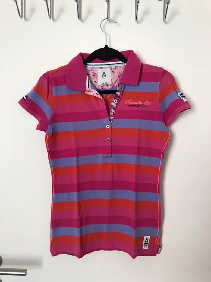Polo tons roses, violet et oranges avec paillettes Gaastra taille S comme neuf