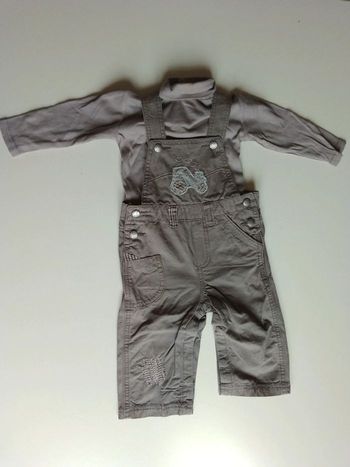 Ensemble salopette tee-shirt garçon 12 mois DPAM