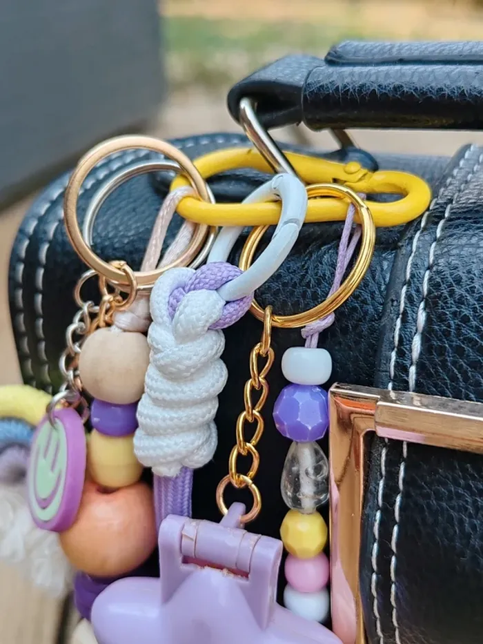 Bijou de sac porte clé Polly pocket vintage violet - photo numéro 2