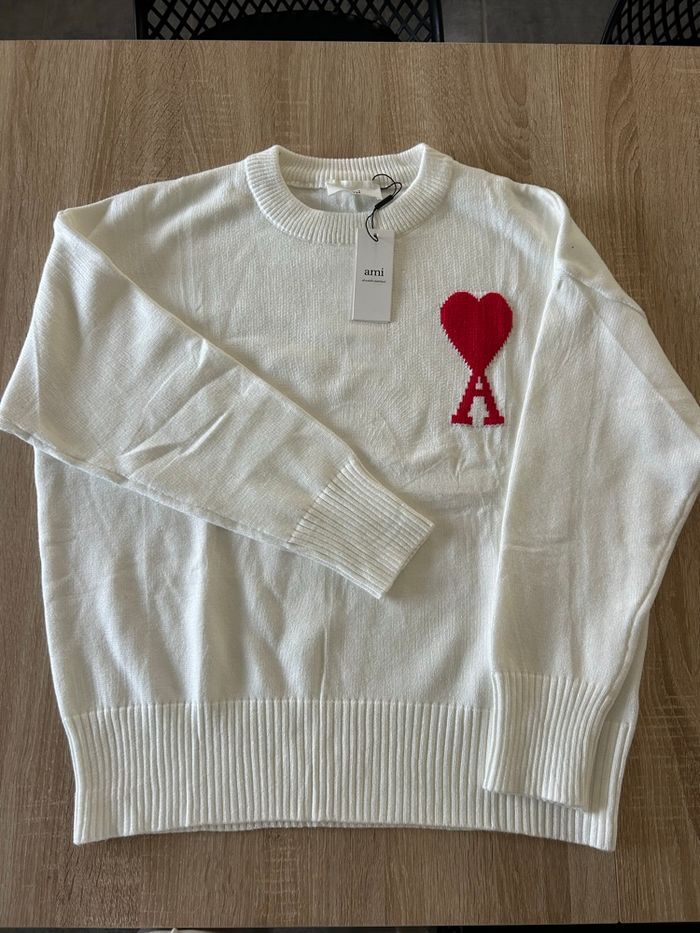 Pull Ami Paris noir et rouge - photo numéro 4