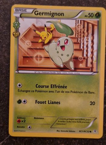 Carte pokémon germignon  50 pv RC1/RC32 comme neuve