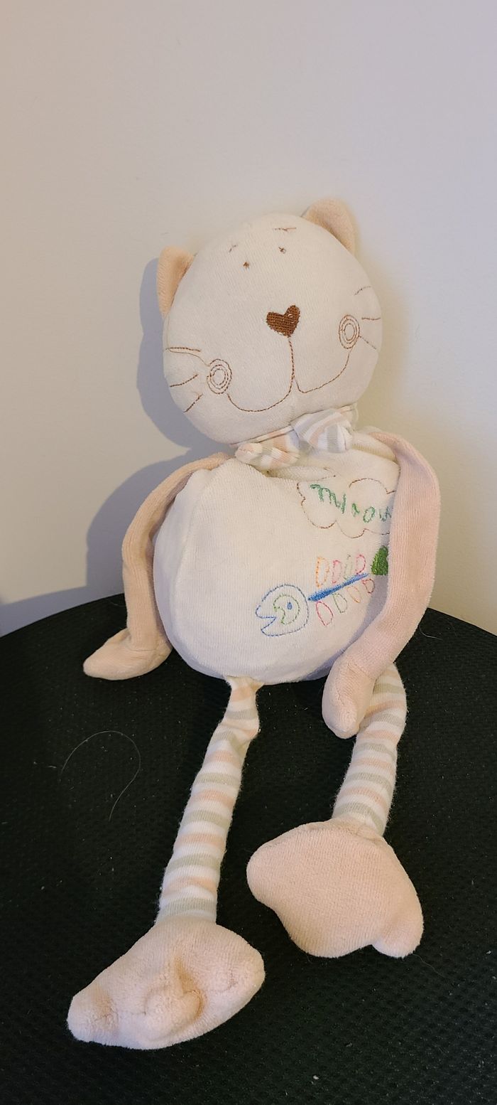 Peluche chat beige et marron clair *Crédit Agricole* - photo numéro 4