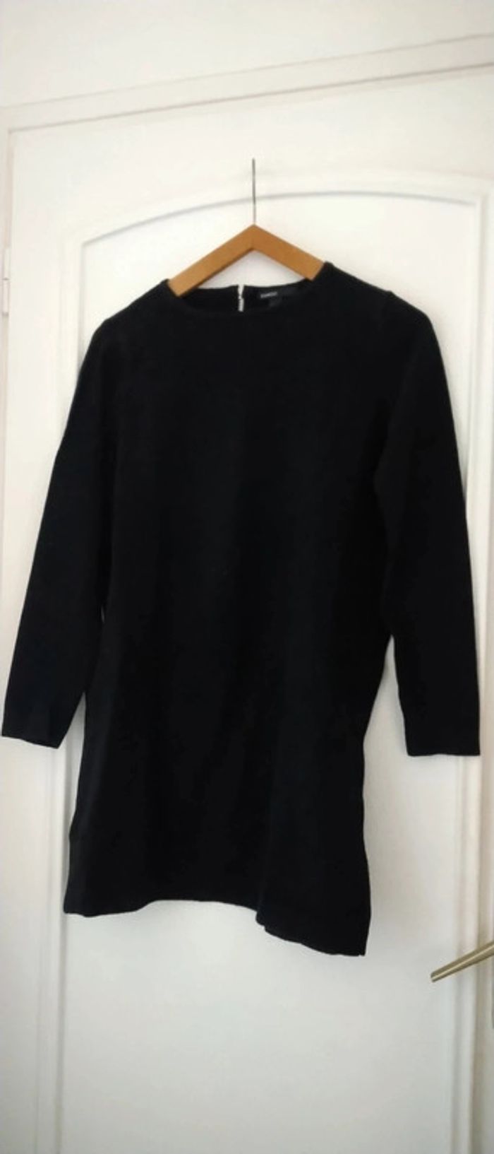 Pull long fermeture éclair au dos noir femme S mango