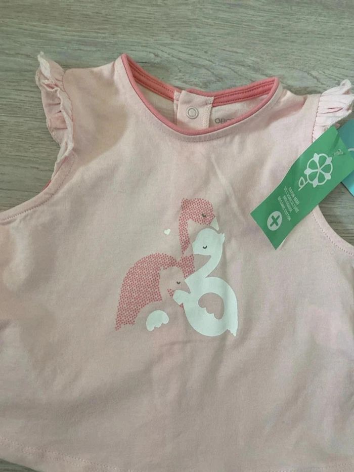 Ensemble, T-shirt tunique et son short Obaibi Neuf taille 6 mois - photo numéro 2