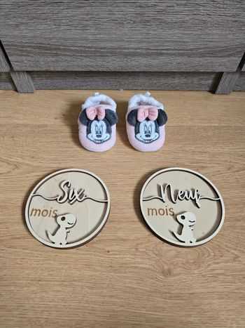 Vêtement Bébé Fille - Pantoufle Minnie  - Disney - 6/9 mois