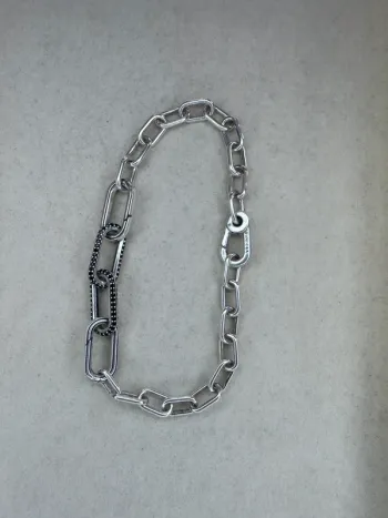 Bracelet Pandora Authentique Link ME Petits Maillons Argent + 2 Links Strass Noir