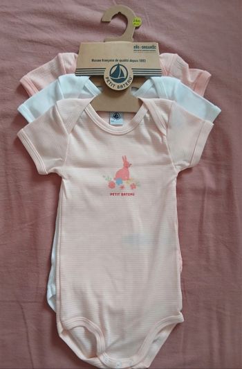 Lot de 3 bodies Petit bateau Neufs taille 24 mois