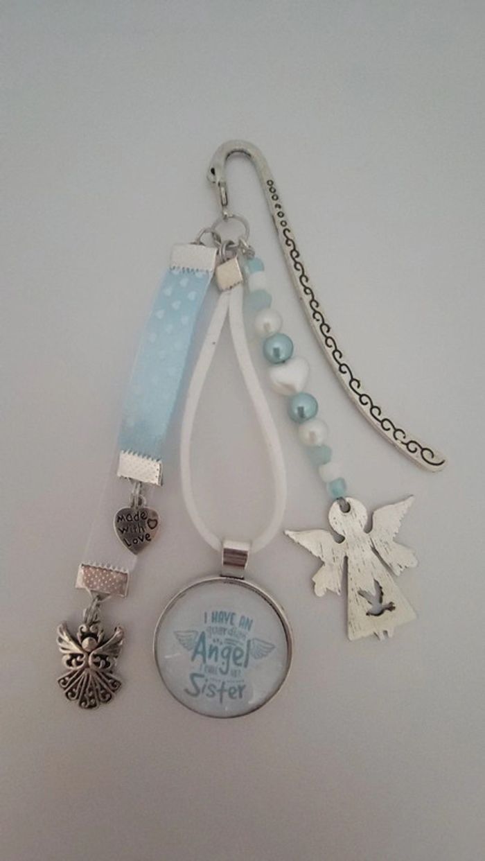 Cadeau sœur, bijoux de sœur ou marque page " sister angel"