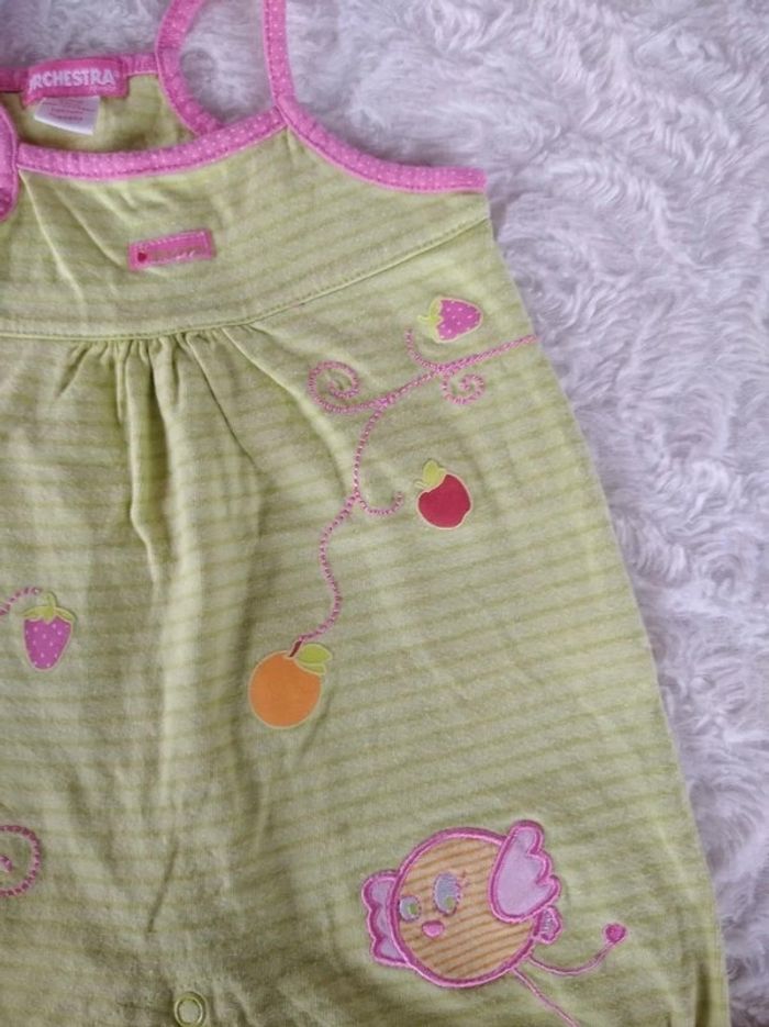 Combinaison été Fille 6 mois Orchestra Oiseau 100% coton - photo numéro 5