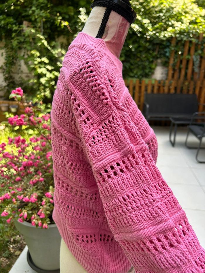 Pull été façon crochet rose fille coton - h&m 158 164 cm 12 14 ans - photo numéro 3