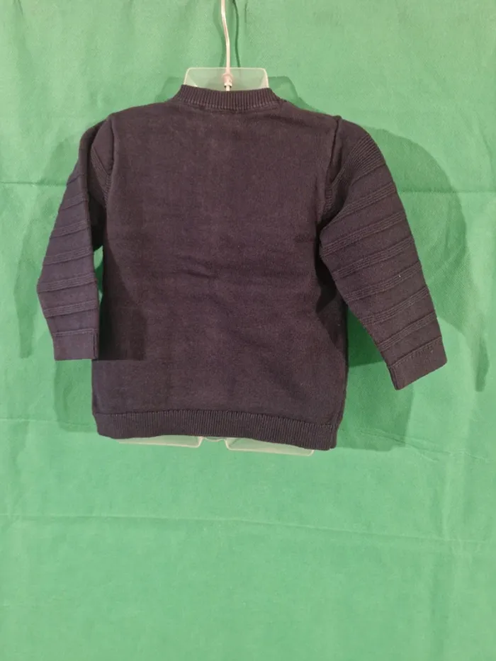 Gilet zippé bleu marine 12 mois (74 cm) Obaïbi - photo numéro 2